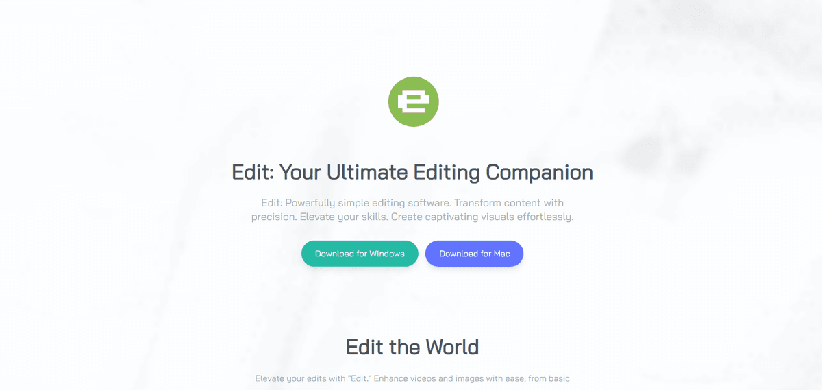 Screenshot of Edit Website